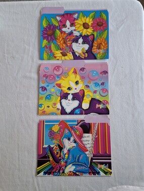 Vintage Lisa Frank File Folders Lot of 3
